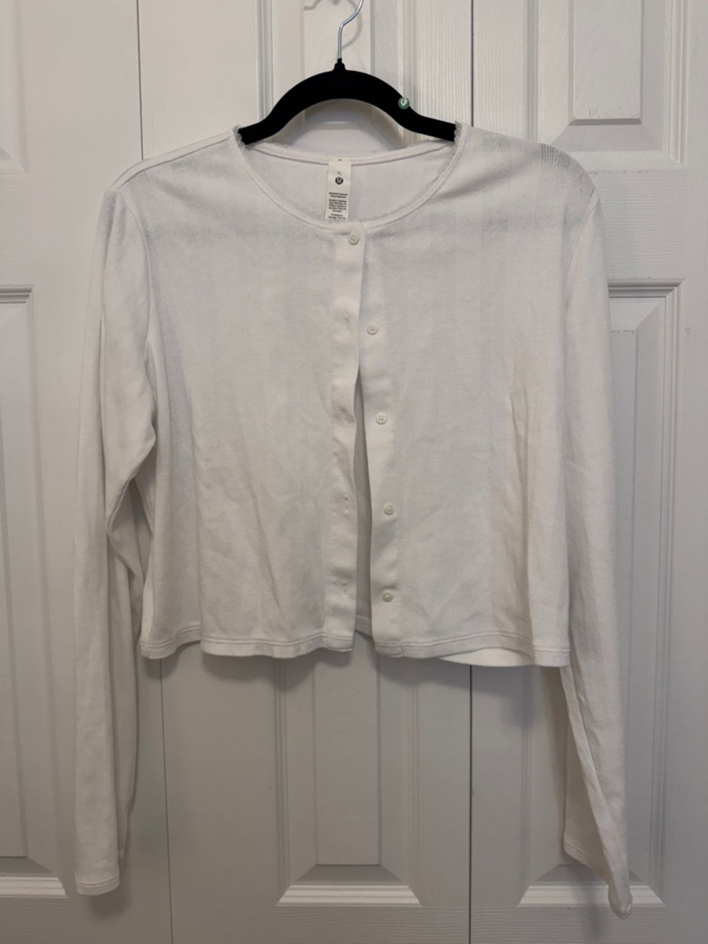 lululemon athletica White Ribbed Button-Front Top